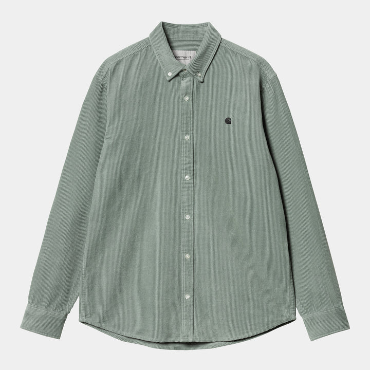 L/S Madison Cord Shirt Glassy Teal / Black