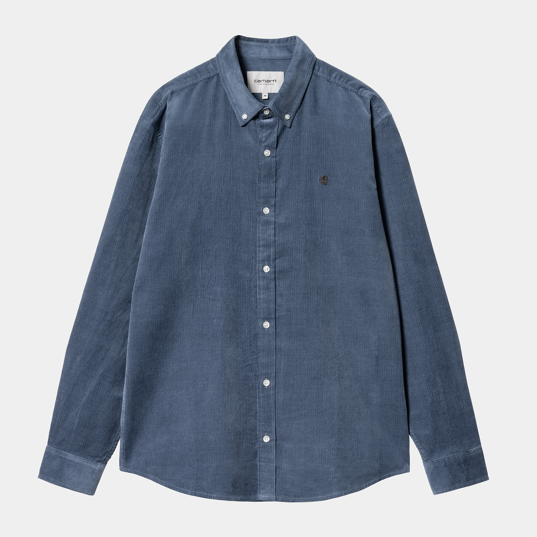 L/S Madison Fine Cord Shirt Hudson Blue / Black / ---