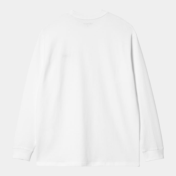 L/S Script Embroidery T-shirt White / Black