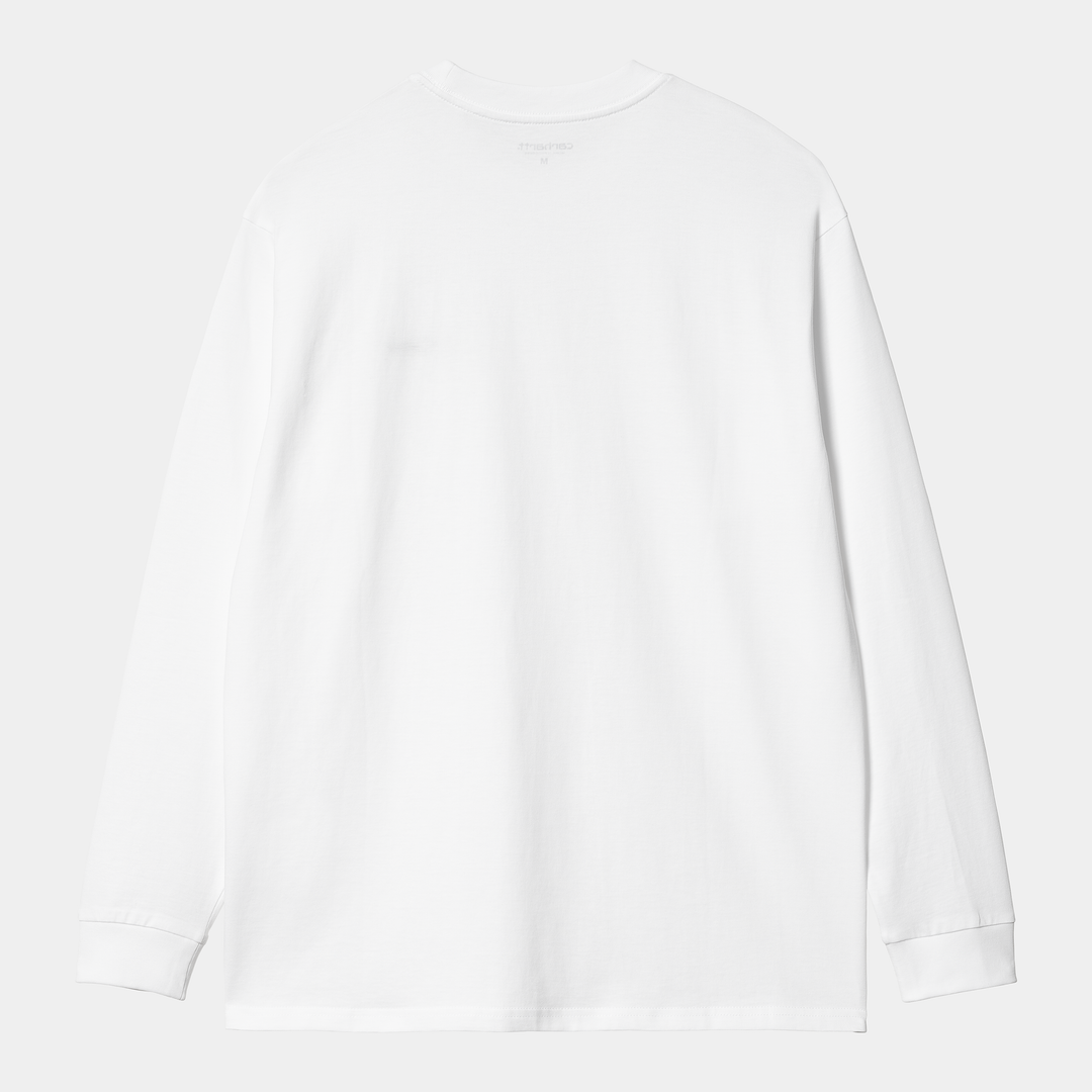 L/S Script Embroidery T-shirt White / Black