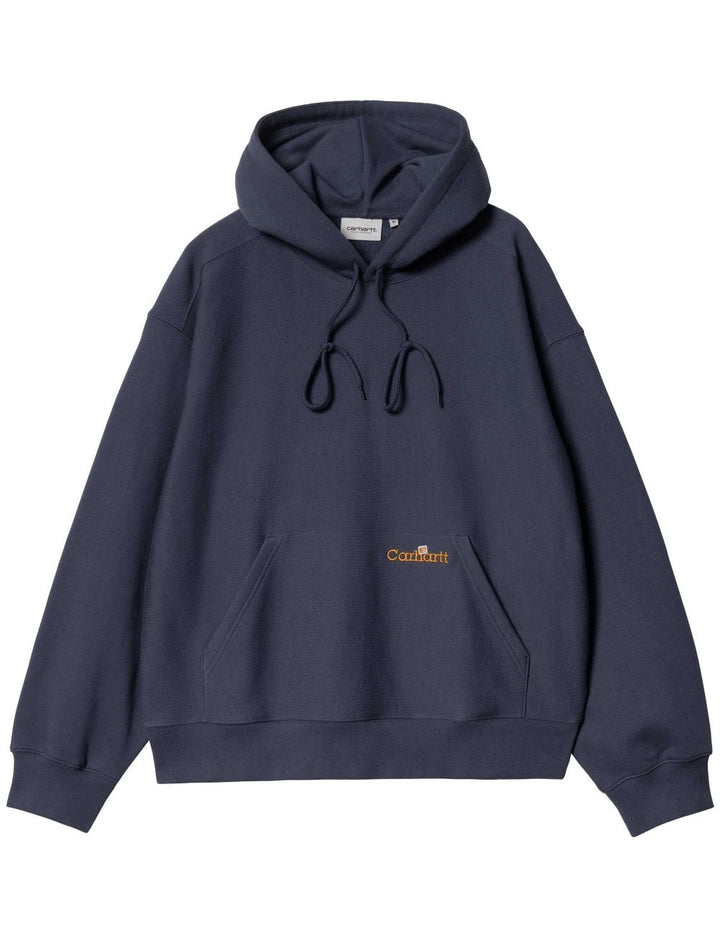 Hooded Label Script Sweat Blue