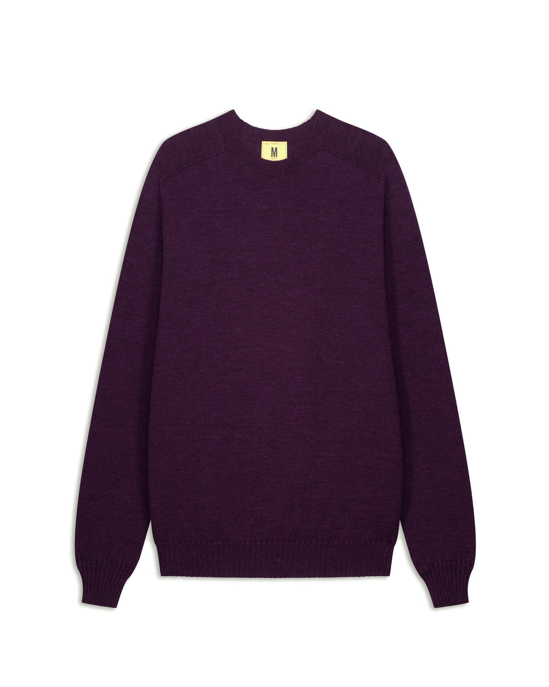Pull col rond Aris Nitto Knitwear en maille prune, vue de face
