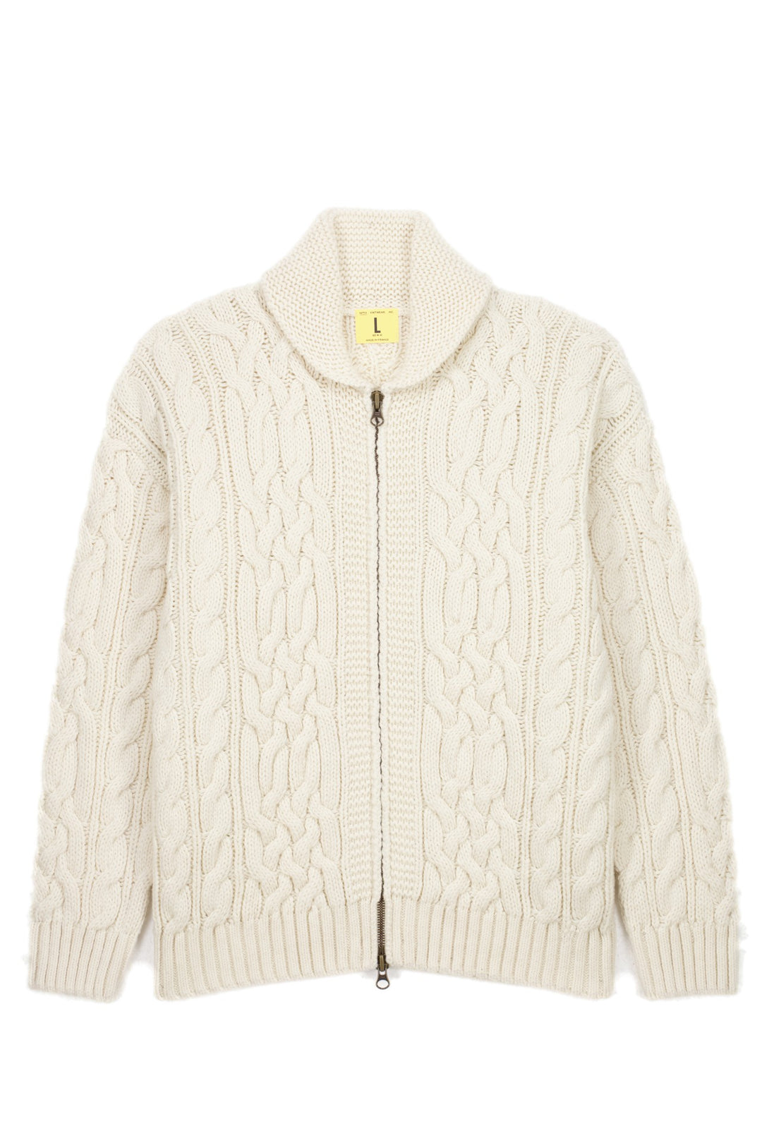 Veste Ohannes Nitto Knitwear en maille écru, vue de face