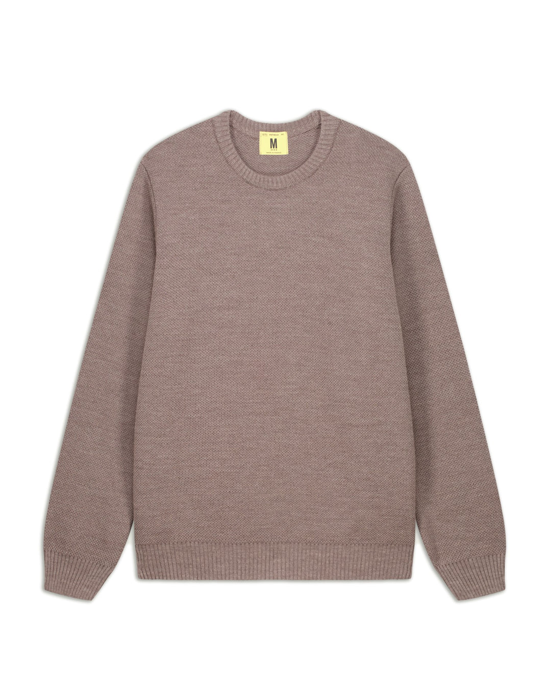 Pull col rond Youri Nitto Knitwear en maille taupe, vue de face