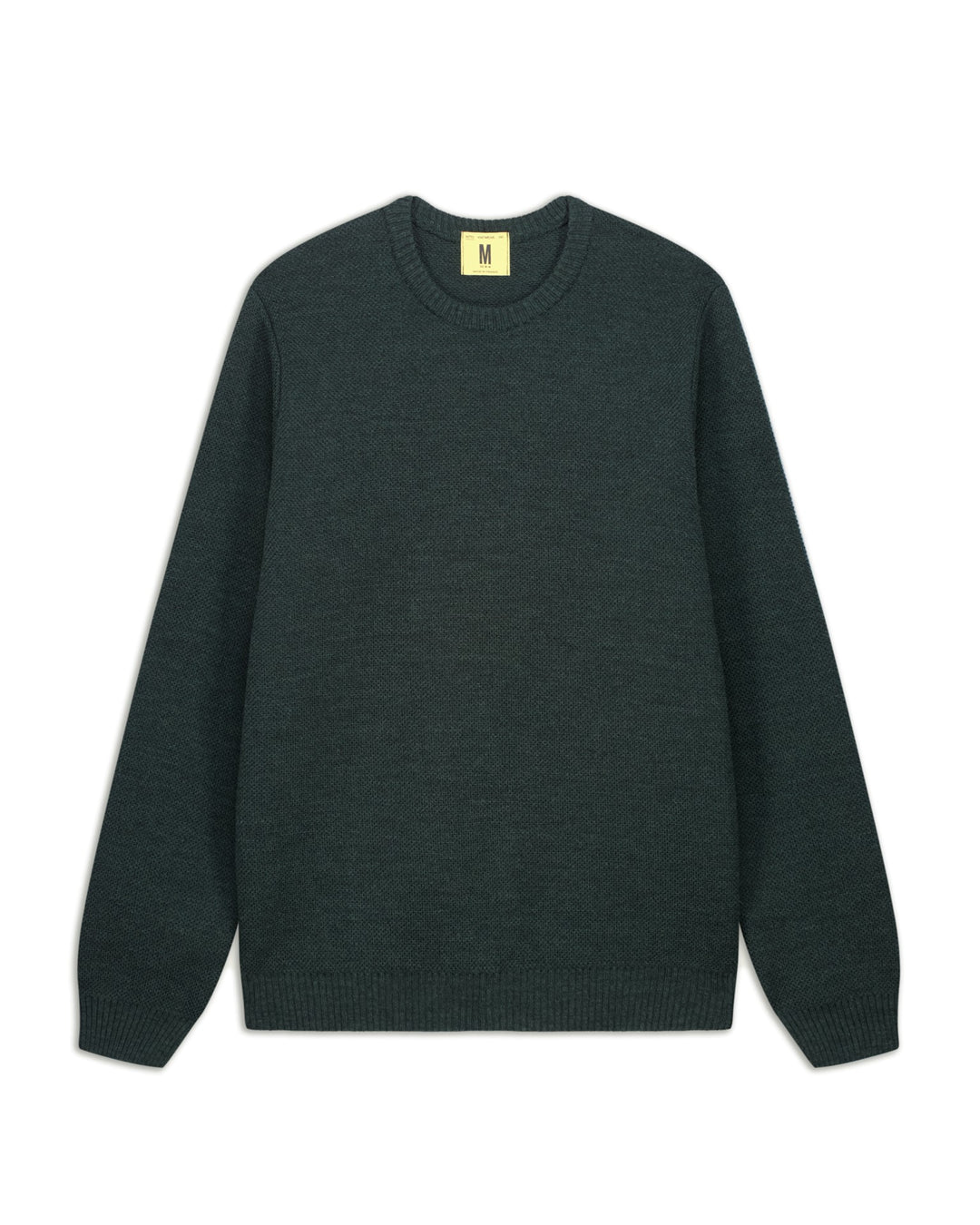 Pull col rond Youri Nitto Knitwear en maille vert forêt, vue de face