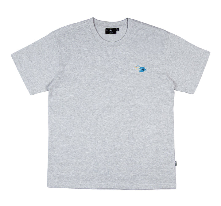 Lanternfish Embroidered Tee Heather Grey