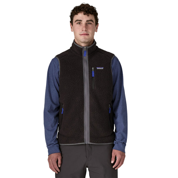 M's Retro Pile Vest Black W/Forge Grey