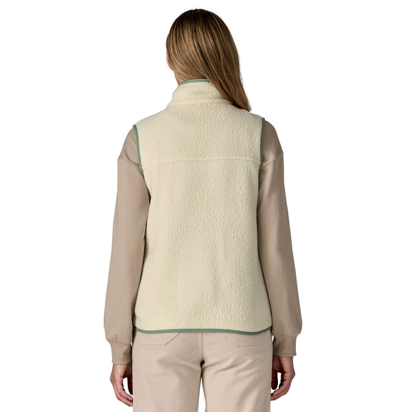W's Retro Pile Vest Natural W/Ellwood Green