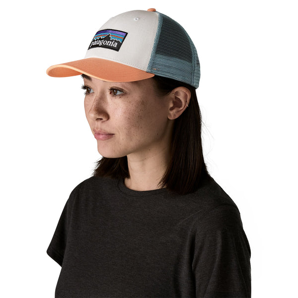 P-6 Logo Lopro Trucker Hat White W/Peach Sherbet