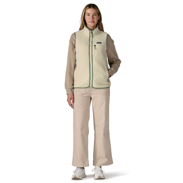W's Retro Pile Vest Natural W/Ellwood Green