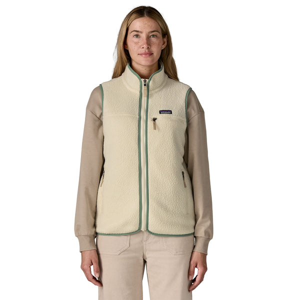 W's Retro Pile Vest Natural W/Ellwood Green