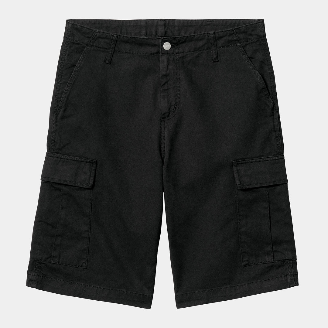 Regular Cargo Short Black Garment Dyed