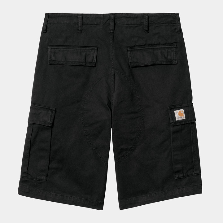 Regular Cargo Short Black Garment Dyed