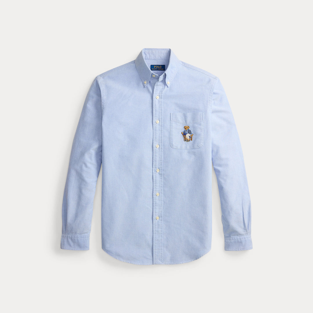 Custom Fit Polo Bear Oxford Shir Bsr Blue
