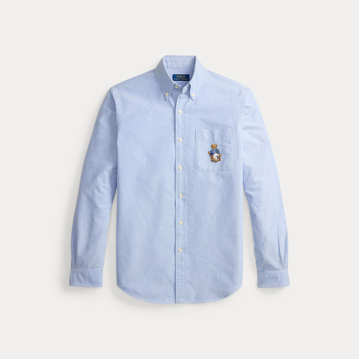 Custom Fit Polo Bear Oxford Shir Bsr Blue