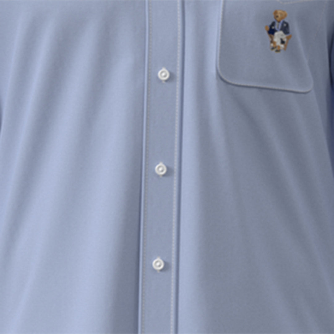 Custom Fit Polo Bear Oxford Shir Bsr Blue