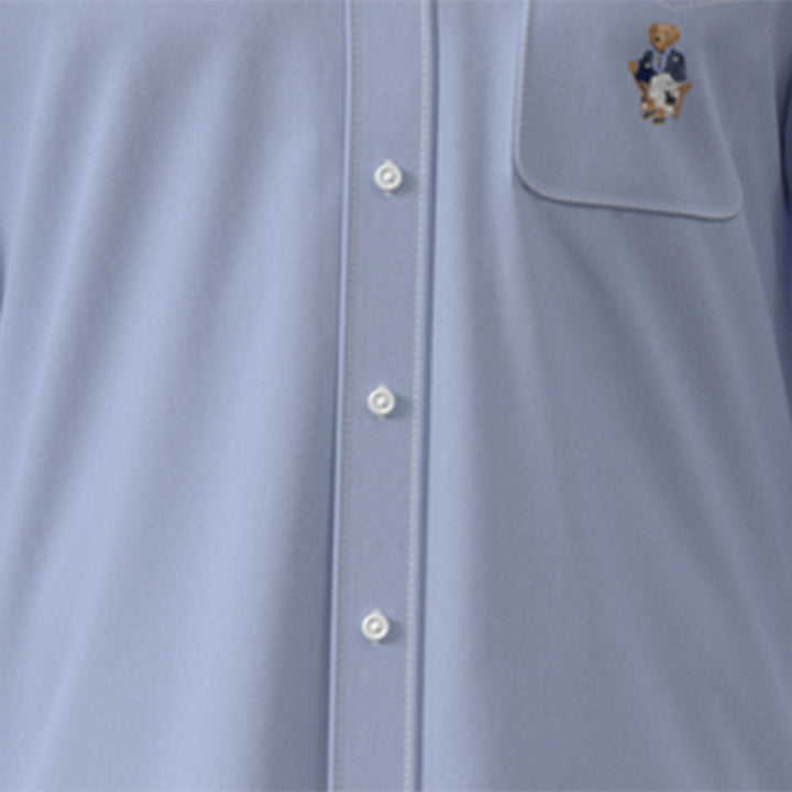 Custom Fit Polo Bear Oxford Shir Bsr Blue