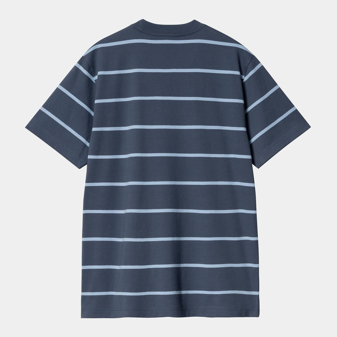 S/S Aiken Pocket T-shirt Aiken Stripe, Dusky Blue