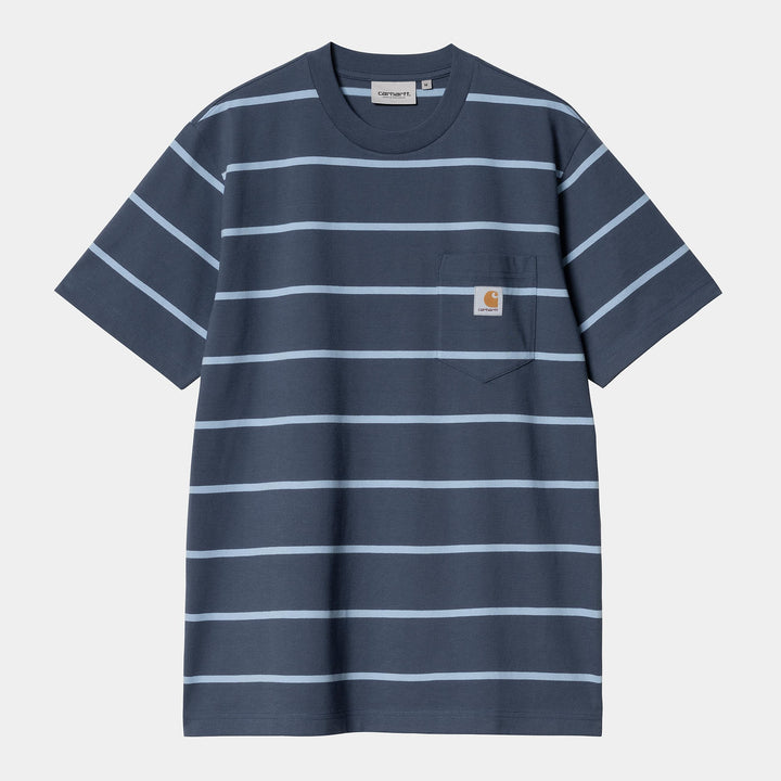 S/S Aiken Pocket T-shirt Aiken Stripe, Dusky Blue
