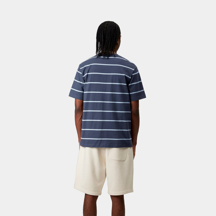 S/S Aiken Pocket T-shirt Aiken Stripe, Dusky Blue