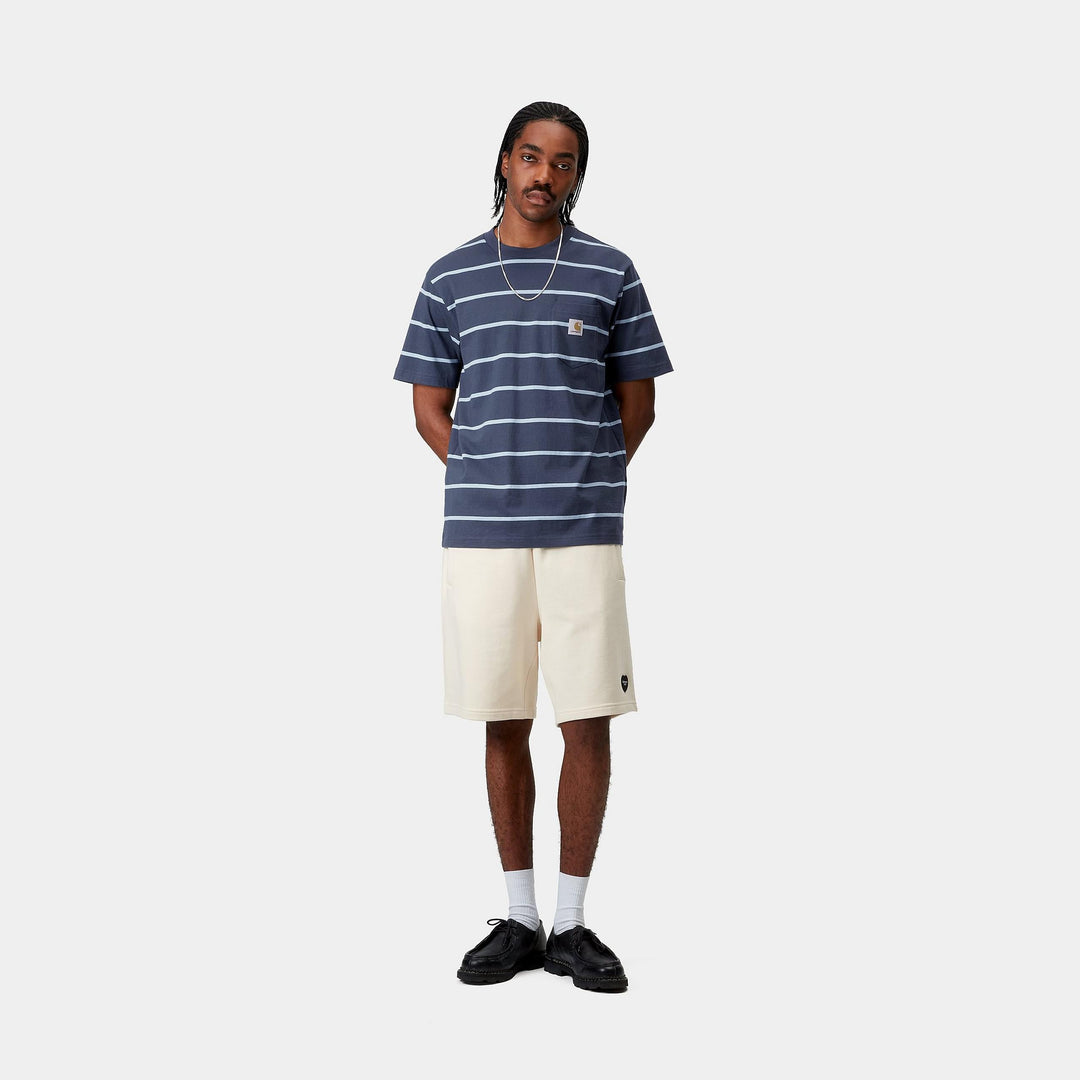 S/S Aiken Pocket T-shirt Aiken Stripe, Dusky Blue