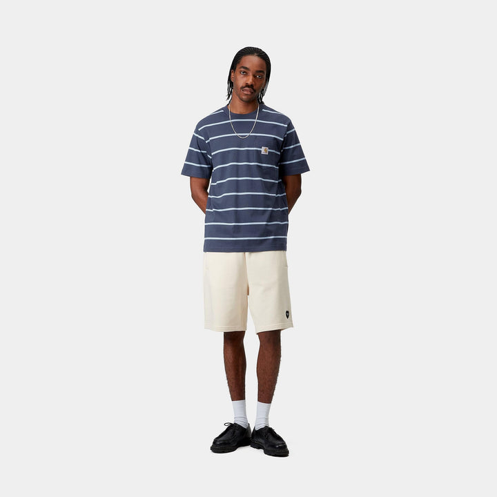 S/S Aiken Pocket T-shirt Aiken Stripe, Dusky Blue