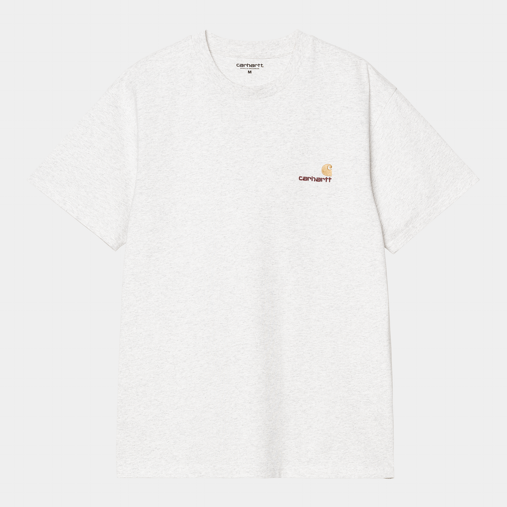 S/S American Script T-shirt Ash Heather - The Road 1380