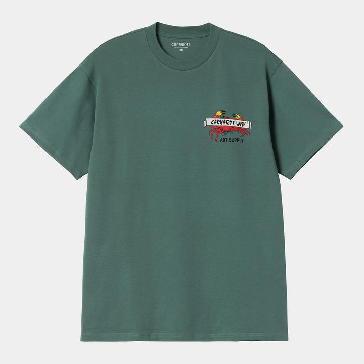 S/S Crab Paint T-shirt Silver Pine