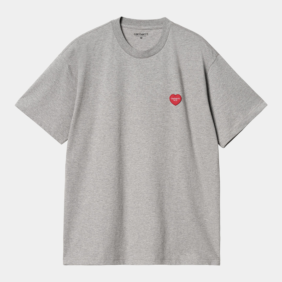 S/S Heart Patch T-shirt Grey Heather