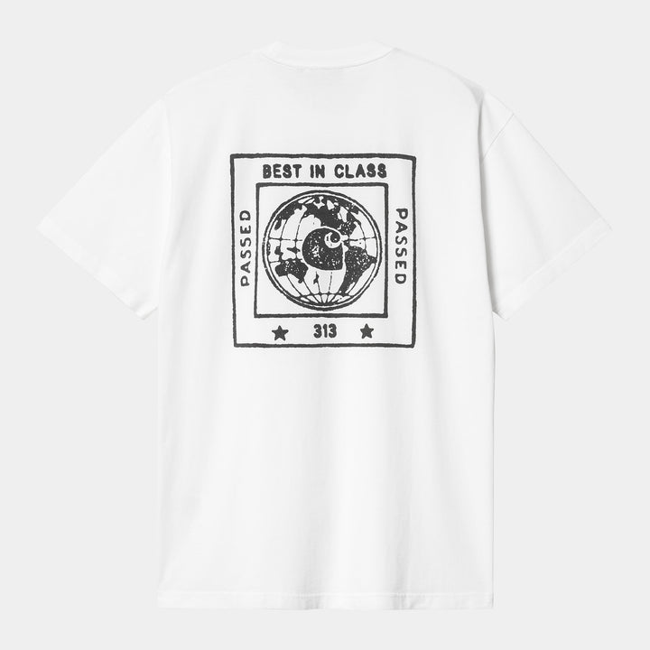 S/S Stamp T-shirt White / Black Stone Washed