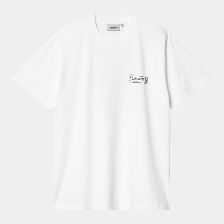 S/S Stamp T-shirt White / Black Stone Washed