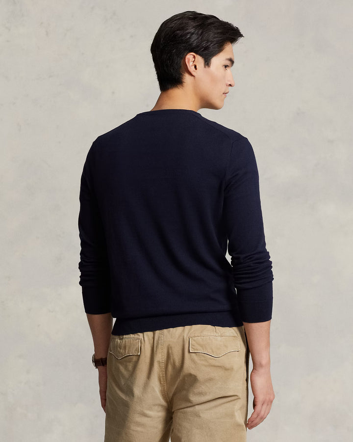 Slim Fit Cotton Sweater Hunter Navy - The Road 1380