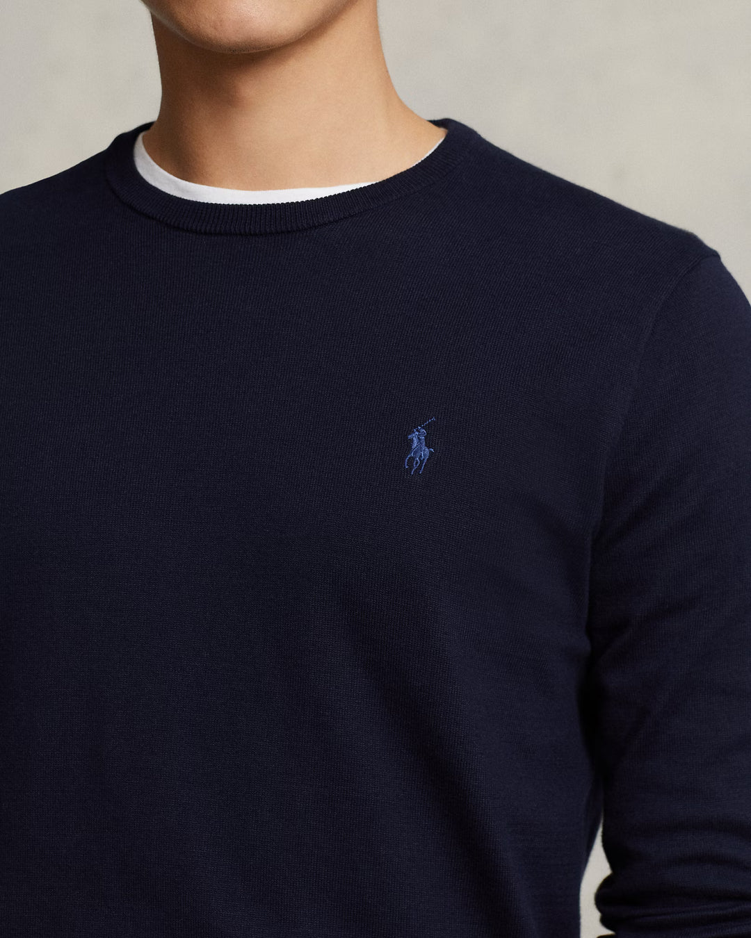Slim Fit Cotton Sweater Hunter Navy - The Road 1380
