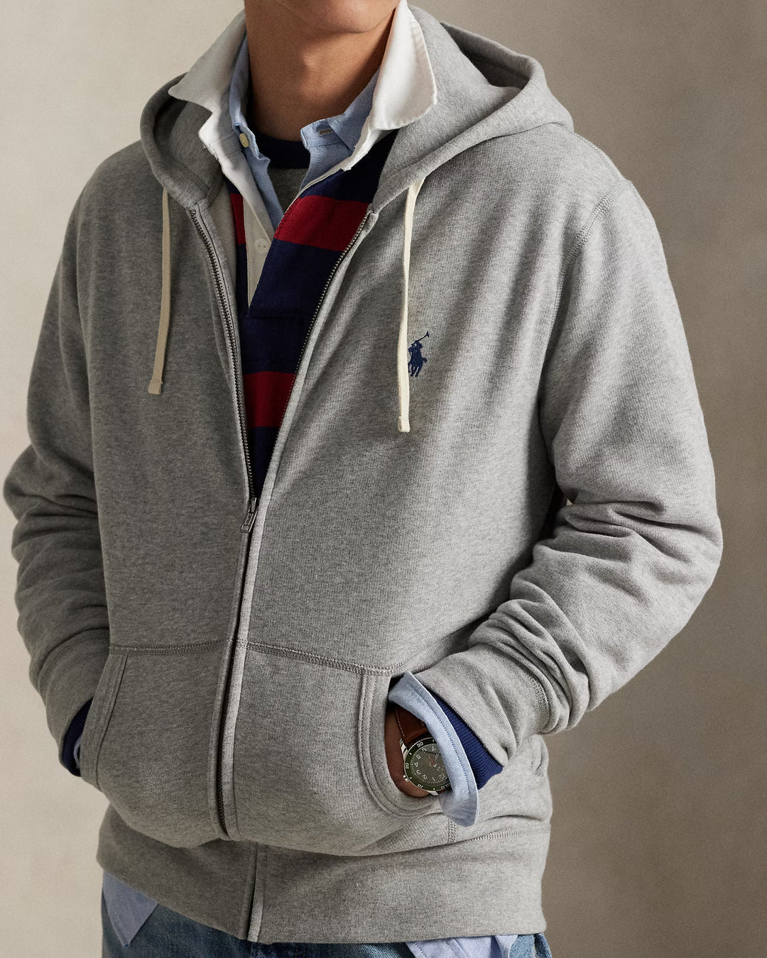 The Rl Fleece Hoodie Andover Heather - The Road 1380