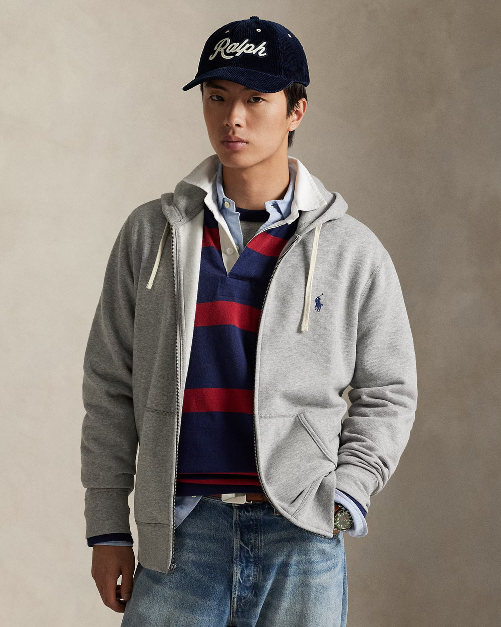 The Rl Fleece Hoodie Andover Heather - The Road 1380