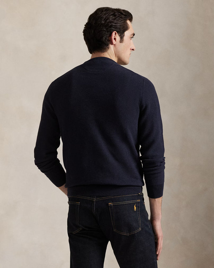 Mesh-knit Cotton Crewneck Sweate Navy Htr - The Road 1380