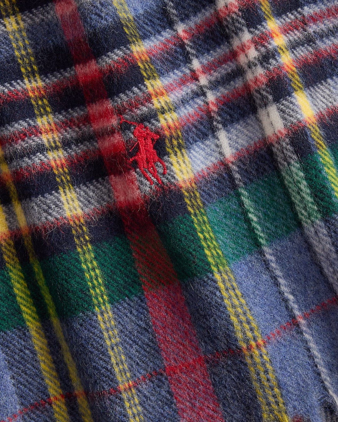 Plaid Fringe Wool Scarf Scarf Oblong