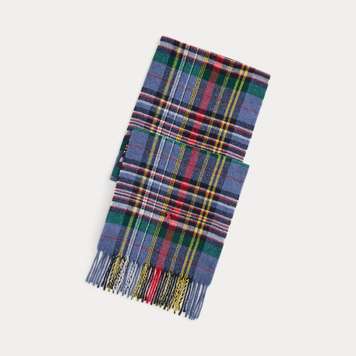 Plaid Fringe Wool Scarf Scarf Oblong