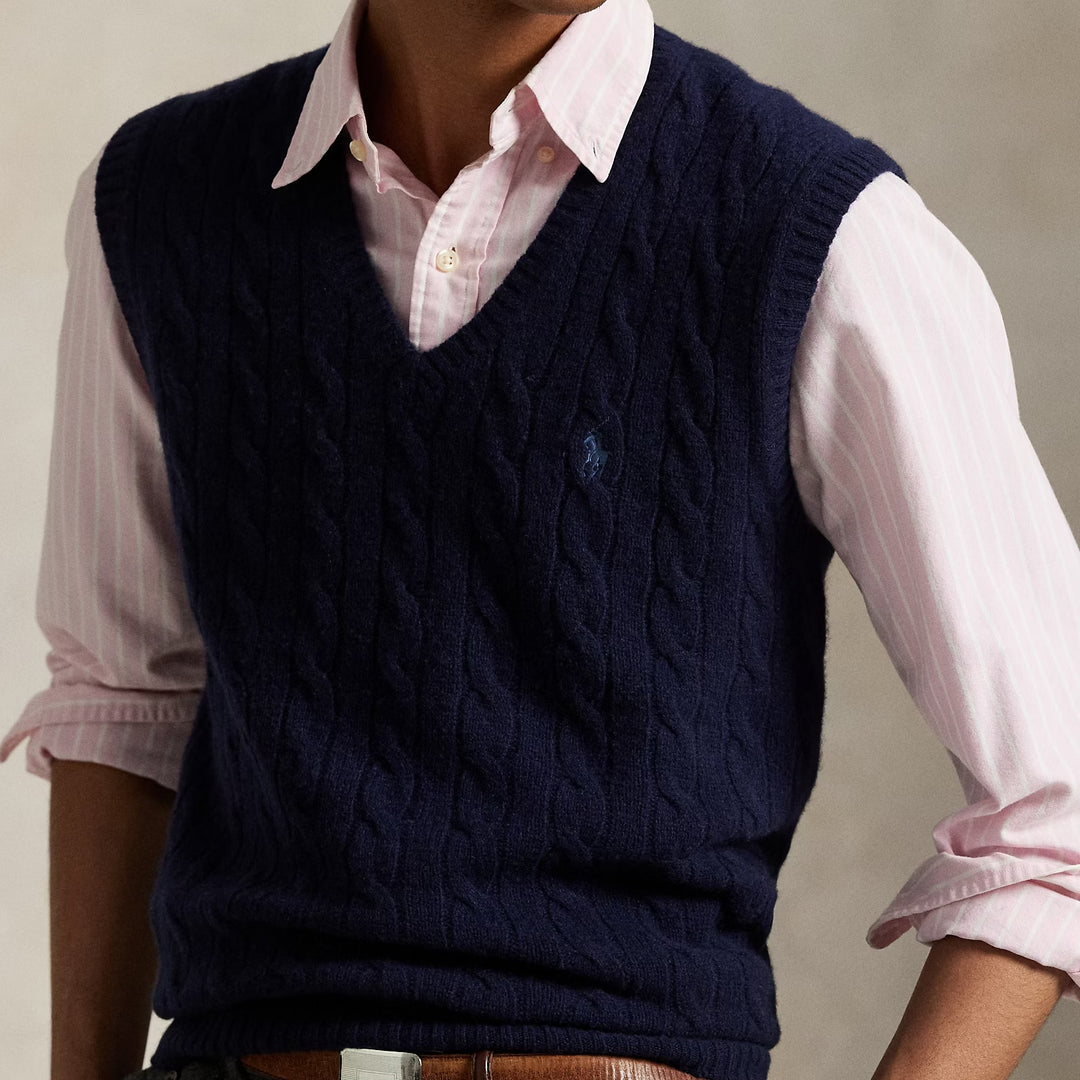 Cable-knit Wool-cashmere Swea Hunter Navy