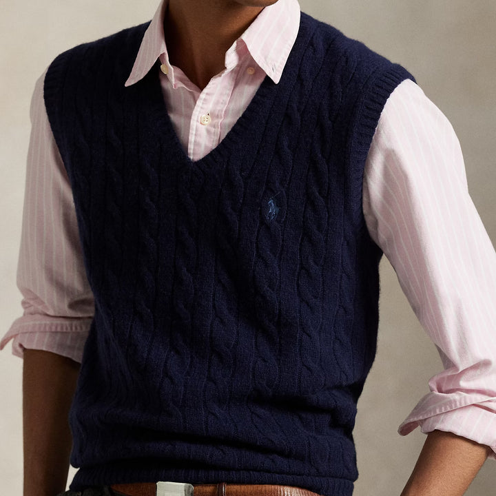 Cable-knit Wool-cashmere Swea Hunter Navy