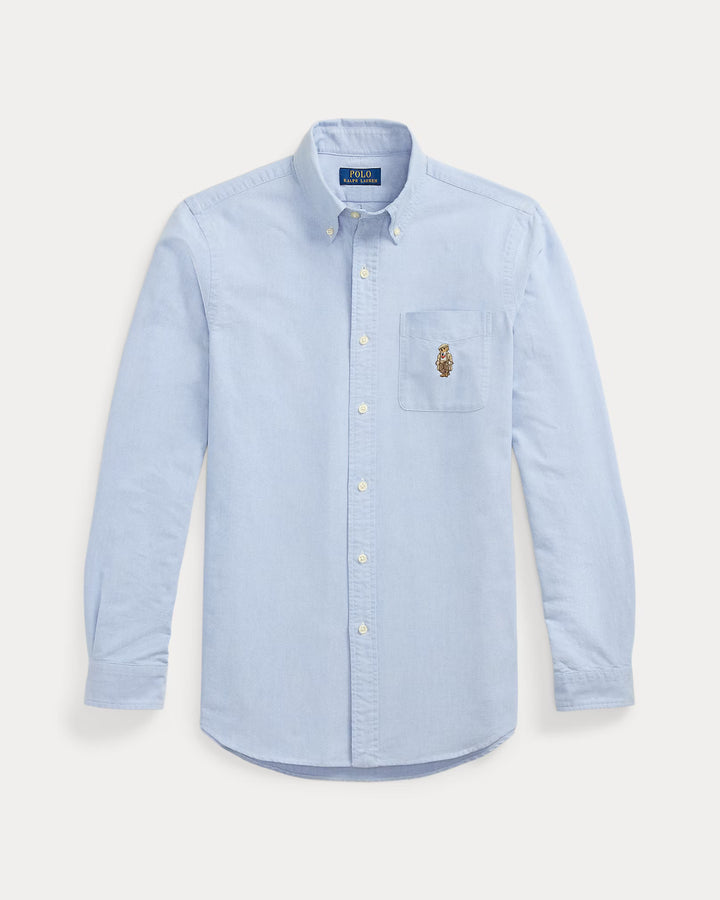 Custom Fit Polo Bear Oxford Shir Bsr Blue