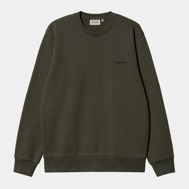 Script Embroidery Sweat Cypress / Black