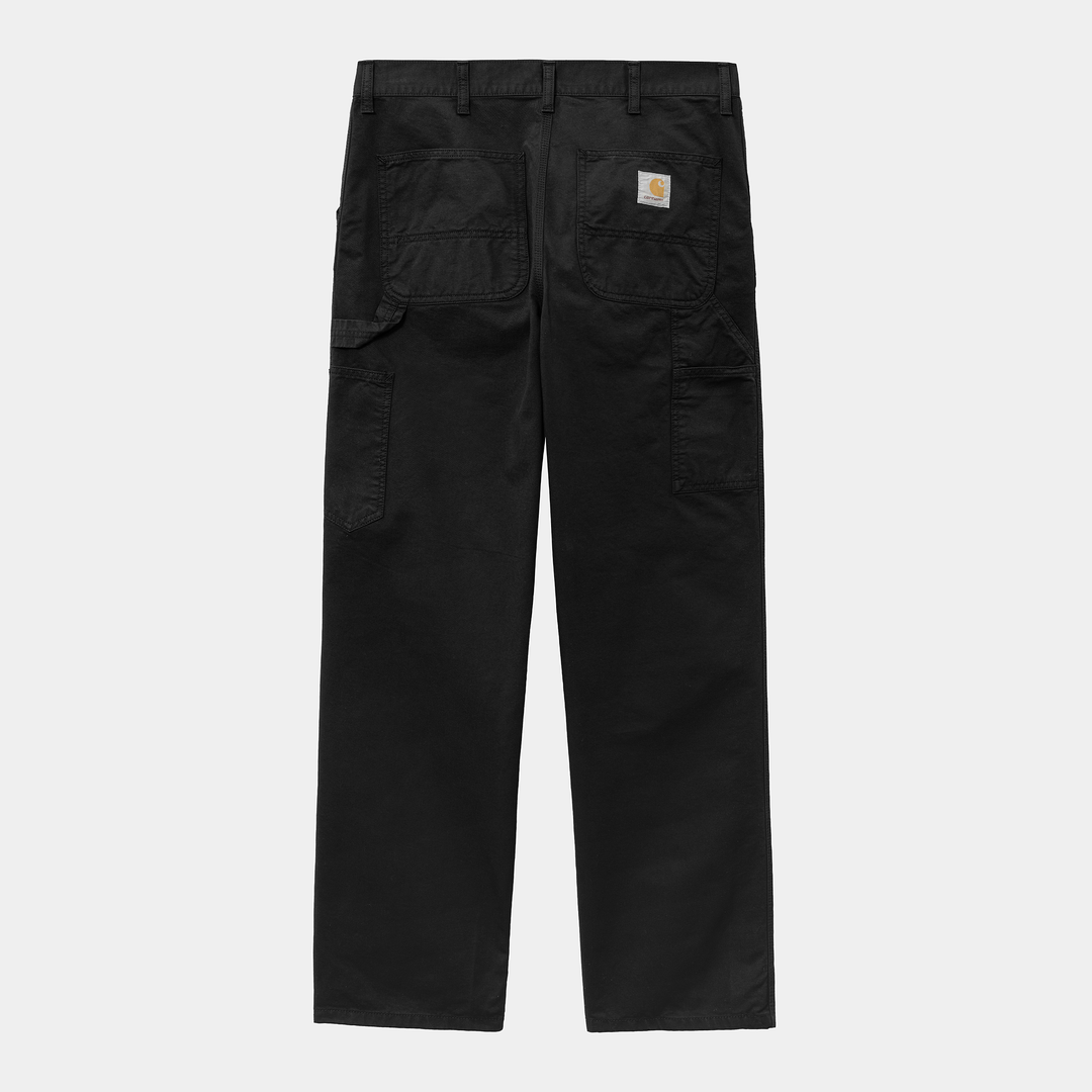 Single Knee Pant Black Garment Dyed