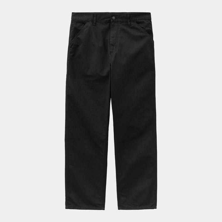 Single Knee Pant Black Garment Dyed