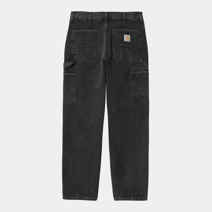 Single Knee Pant Black Stone Washed