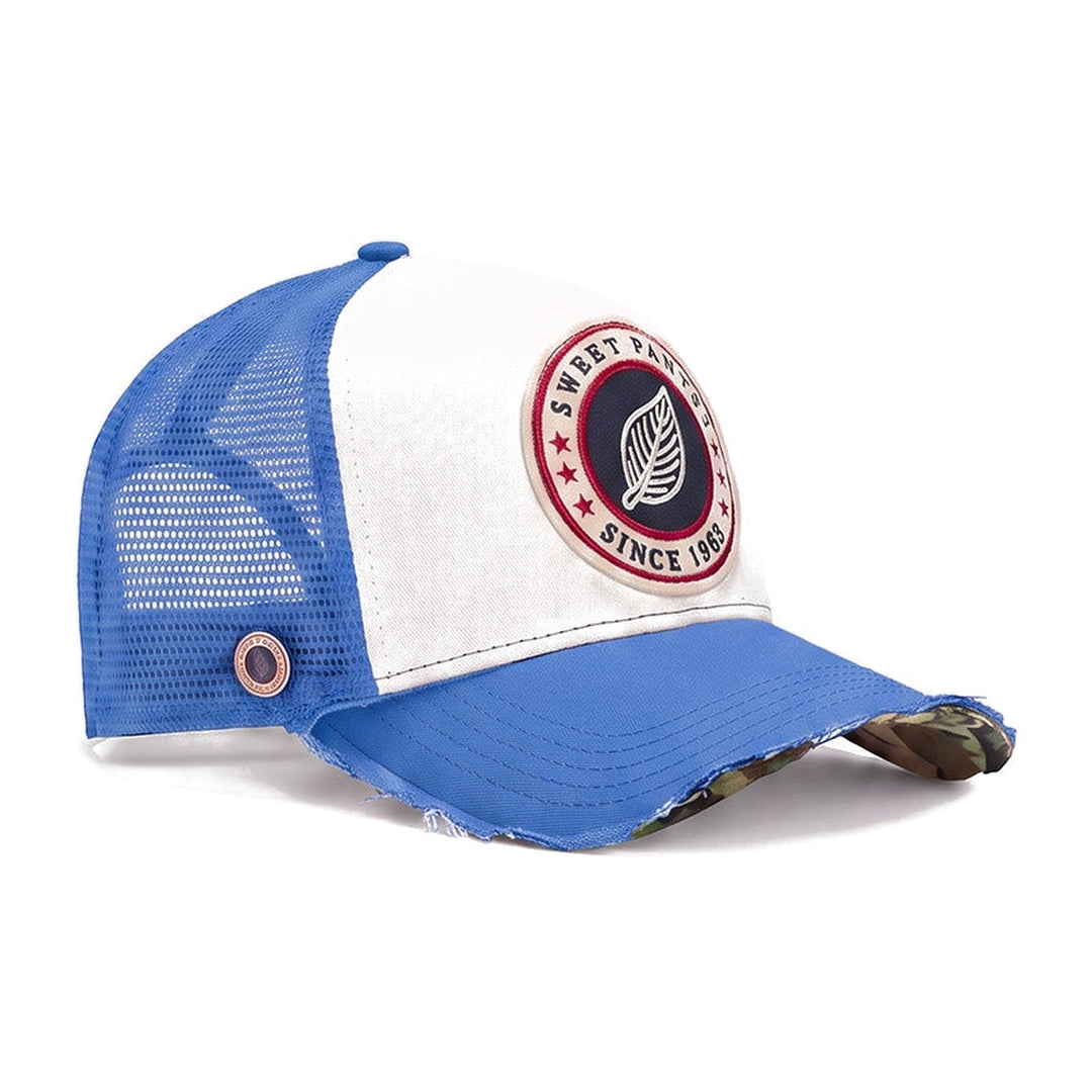 Casquette trucker Sweet Pants Home Run Cap Azure, vue de trois-quarts
