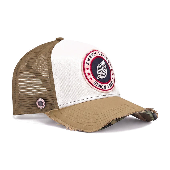 Casquette trucker Sweet Pants Home Run Cap Kaki, vue de trois-quarts