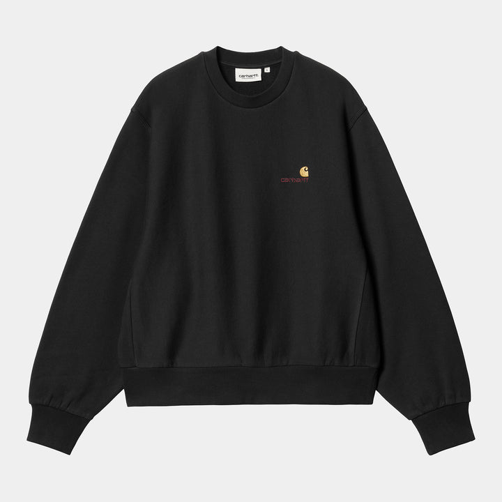 W' American Script Sweat Black