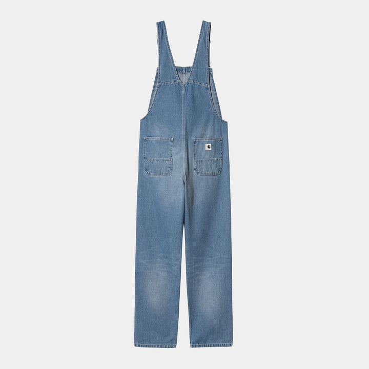 W' Bib Overall Straight Blue Light True Washed