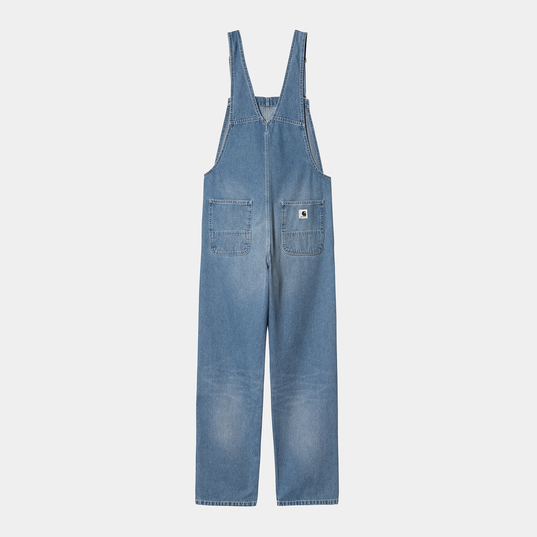 W' Bib Overall Straight Blue Light True Washed